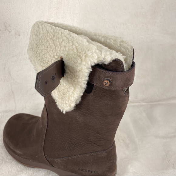 NEW Merrell Womens Encore Q2 Leather Espresso Mid-Calf Winter Snow Boots J94904 - Picture 6 of 12